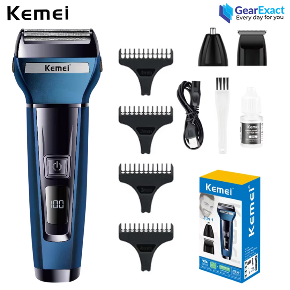 Picture of Kemei KM-6541 Multi-Functional 3-in-1 Hair Clipper, Shaver, and Nose Hair Trimmer for Men