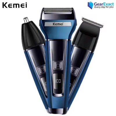 Picture of Kemei KM-6541 Multi-Functional 3-in-1 Hair Clipper, Shaver, and Nose Hair Trimmer for Men
