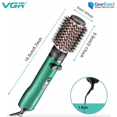 Picture of VGR V-498 Professional 2-in-1 Rotating Hot Air Styler Set for Women ( Green )