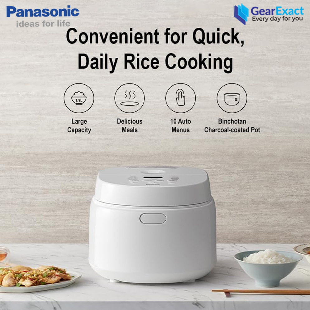 Picture of Panasonic SR-DL184 Microcomputer Multi-Cooker with Fuzzy Logic Rice Cooker for Quick, Daily Rice Cooking ( White )
