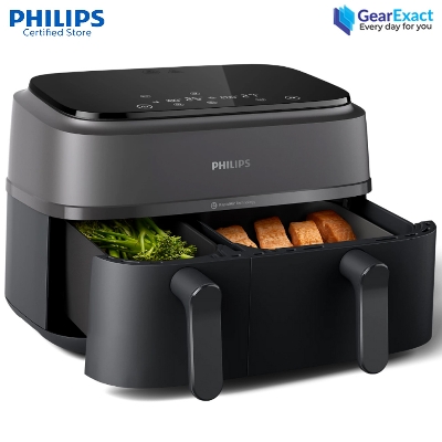 Picture of Philips NA350/00 Dual Basket Airfryer 3000 Series with Rapid Air Technology ( Black )