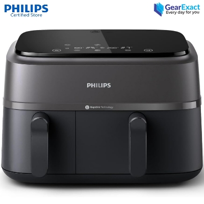 Picture of Philips NA350/00 Dual Basket Airfryer 3000 Series with Rapid Air Technology ( Black )
