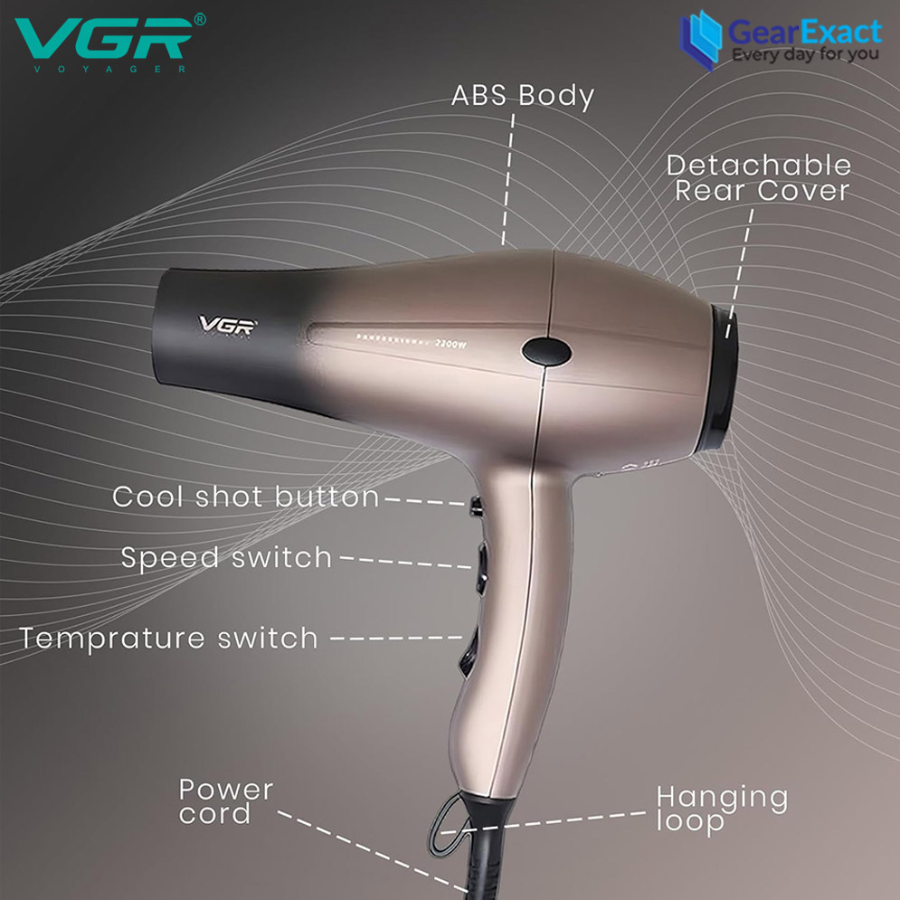 Picture of VGR V-463 Essential DryCare Hair Dryer Salon Series for Women ( Black )