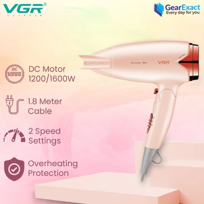 Picture of VGR V-428 Essential DryCare Compact Foldable Hair Dryer for Women ( Pink )