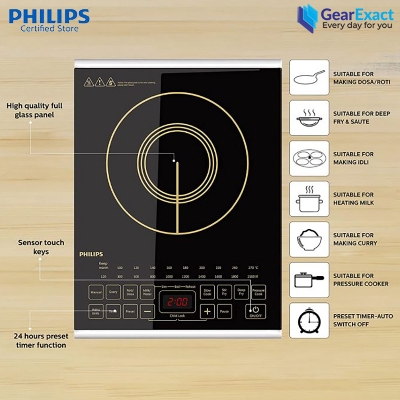 Picture of Philips HD4938/01 Induction Cooker Viva Collection with Sensor Touch and Full Crystal Glass
