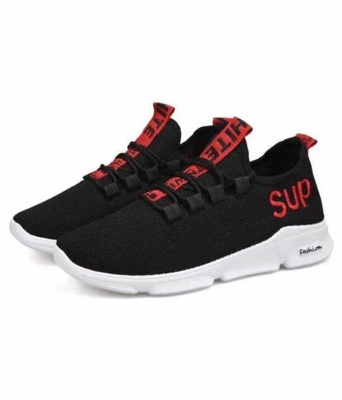 Picture of Running Sneakers Black and Red Color Casual Lace-Up Shoes Winter And Summer Men'S Shoes - - Shoe For Boys - Shoes For Men - Sneakers For Men - Shoe For Boys - Shoes For Men - Black