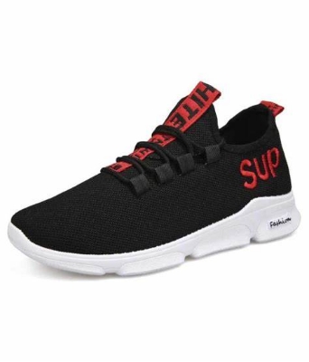 Picture of Running Sneakers Black and Red Color Casual Lace-Up Shoes Winter And Summer Men'S Shoes - - Shoe For Boys - Shoes For Men - Sneakers For Men - Shoe For Boys - Shoes For Men - Black
