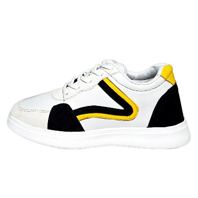 Picture of Stylish and Fashionable Summer and Winter Exclusive Sneakers Converse Shoes for Men-white & Black Yellow - White