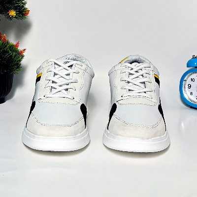 Picture of Stylish and Fashionable Summer and Winter Exclusive Sneakers Converse Shoes for Men-white & Black Yellow - White