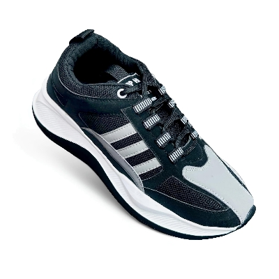 Picture of New Best Collection 2025 Comfortable Stylish & Fashionable Sports Look, Lace Up, Slip-on & Pull-on, Light Weight - White and Black Color Combination Sneaker For Men - Perfect For Any Occasion