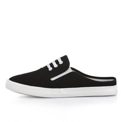 Picture of New Best Semi Slippers Canvas Shoes For Student, Female, Man Shoes Summer And Winter Heel-Free Outer Wear Closed Toe Lazy Slippers All-Matching Slippers 2024 Best Collection Of Eid - Black