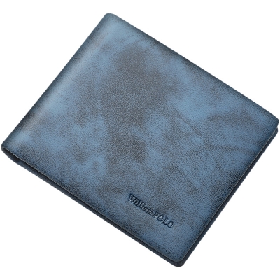 Picture of WilliamPolo Genuine_Leather Mens Ultra-thin Soft Wallets (Blue )