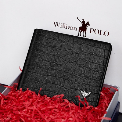 Picture of WilliamPolo Cowhide Leather Wallet for Men (Black )