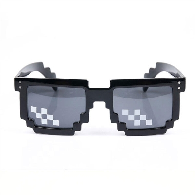 Picture of Thug Life Sunglasses, Men Women Glass 8 Bit Pixel Mosaic Glasses (Black )