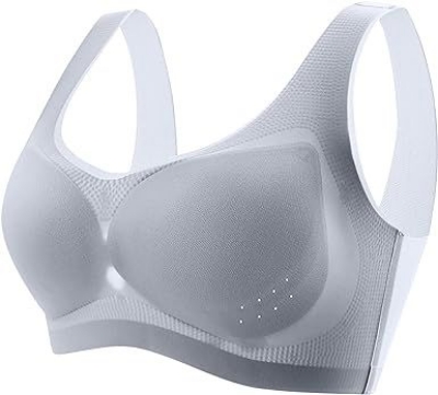 Picture of Women Seamless Bras, Ladies Ultra Light Super Soft Push Up Bra No Side Effects Underarm-Smoothing Basic Bralettes (Light Ash )