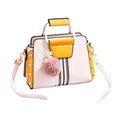 Picture of New fashion European and American same color contrast foreign trade large capacity women's bag (Yellow )