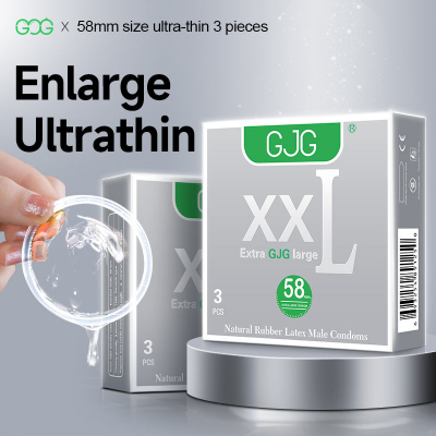 Picture of GJG XXL 58mm Extra Large Size Ultra Thin Safety Condoms For Men - 3pcs/Box (Deep Gray )