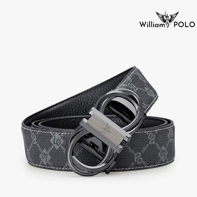 Picture of WilliamPOLO Men's Belt Famous Brand Belts Mens Belts Luxury Leather Belt For Men (Black )