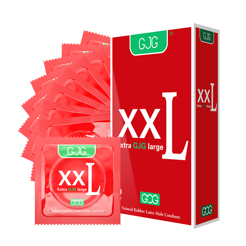 Picture of GJG XXL Size Contraception 55mm Latex Thin  Delay Timing Condoms-10PCS (Red )