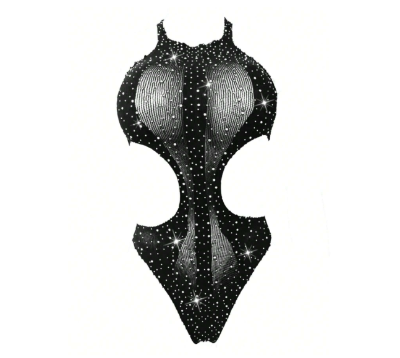 Picture of Womens Fit Outfits Tummy Control Valentines Lingerie (Black )