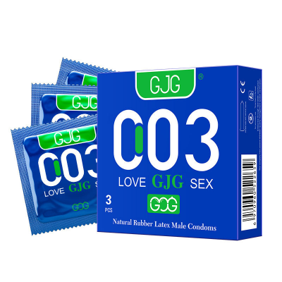 Picture of GJG 003 Ultra-Thin Dotted Latex Condoms with SABS Certificate Male Condoms - Blue 3pcs Pack (Blue- 3Pcs )