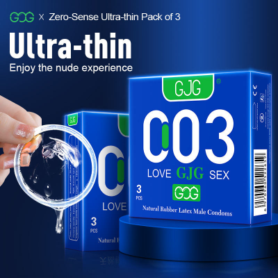Picture of GJG 003 Ultra-Thin Dotted Latex Condoms with SABS Certificate Male Condoms - Blue 3pcs Pack (Blue- 3Pcs )