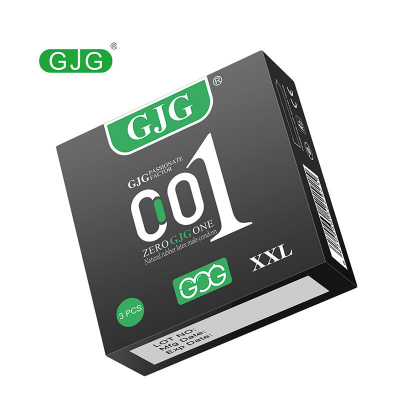 Picture of GJG 001 Hyaluronic Acid Black Large Smooth Ultra Thin Condoms - Black 3Pcs Pack (Black 001 (3Pcs) )