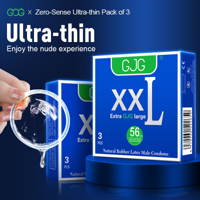 Picture of GJG XXL 56mm Size Ultra-Sensitive Ultimate Passionate Contraception Condoms - 3Pcs (Blue )