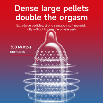 Picture of GJG Super Thin Strawberry Flavored Latex Enhanced Pleasure Condoms - 3pcs Pack (Strawberry Flavour )