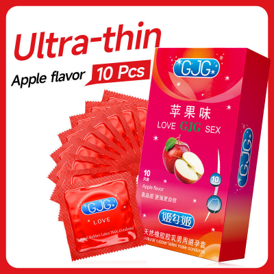 Picture of GJG High Quality 52mm Ultra-Thin Latex Apple Flavored Condoms - 10pcs Pack (Apple Flavour )