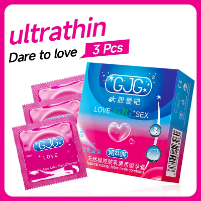 Picture of GJG Ultra-Thin Lubricated Condoms Human Skin Feel, Intimate Fit - High-Quality Personal Care - 3-Pcs/Box (Dare to Love )
