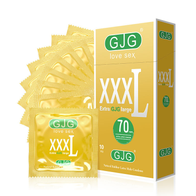 Picture of GJG Extra Large 70mm Latex Condoms, Skin-Friendly, Ultra-Thin, Comfort Fit - 10 Pack (Yellow 10Pcs/Box )