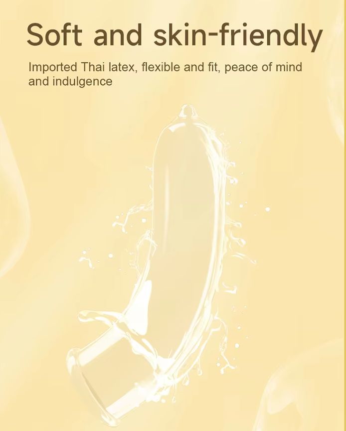 Picture of GJG Extra Large 70mm Latex Condoms, Skin-Friendly, Ultra-Thin, Comfort Fit - 10 Pack (Yellow 10Pcs/Box )