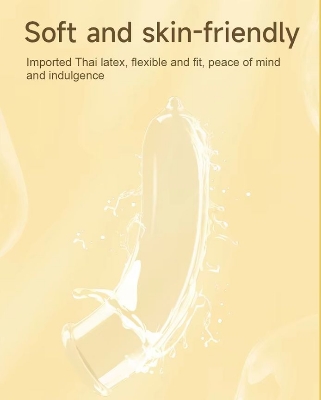 Picture of GJG Extra Large 70mm Latex Condoms, Skin-Friendly, Ultra-Thin, Comfort Fit - 10 Pack (Yellow 10Pcs/Box )