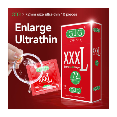 Picture of GJG XXXL 72mm Ultra Big Size Magic Magnum Ultra-Thin Condoms For Crazy Men's - 10 Pcs/Box (Red-XXXL-10Pcs )