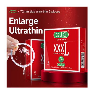 Picture of GJG XXXL 72mm Extra-Large Natural Oil Lubricated Passionate Adult Condoms -3Pcs/Box (Red XXXL-3Pc )