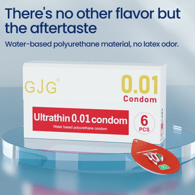 Picture of GJG Ultra-Thin 0.01mm Polyurethane New and Safe Personalized Condoms - 6Pcs/Box (Neutral )