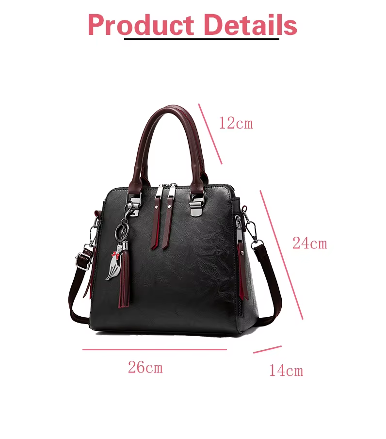 Picture of Fashion Large Capacity Ladies Everything Out of The Street Handbag Shoulder Crossbody Bag - Black (Black )