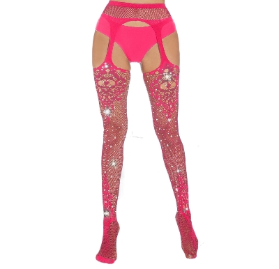 Picture of Women Sparkly Rhinestone Ultra Thin Lady Slim Hollow Out Tights Lace Jacquard New Lady Pantyhose Stockings