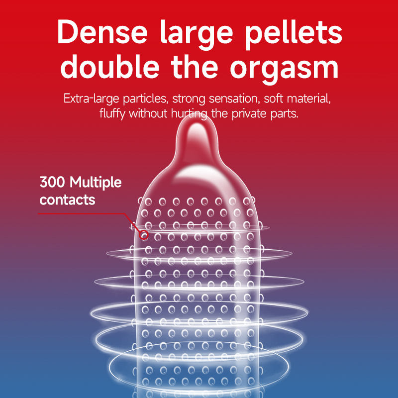 Picture of GJG Super Thin Strawberry Flavored Latex Enhanced Pleasure Condoms - 10pcs/Box (Strawberry Flavour )