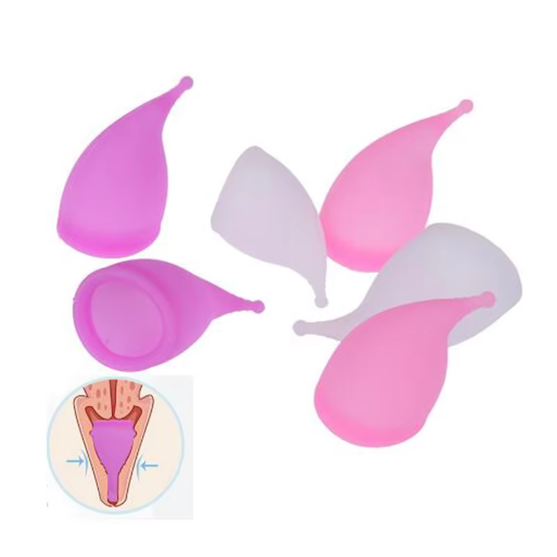 Picture of AEIOU Eco Friendly Feminine Sterilising Period Cup Female Hygiene Women Organic Menstrual Cups with Tube Box for Women | Purple | Large Size | Small Size | Pad (Large, Small )