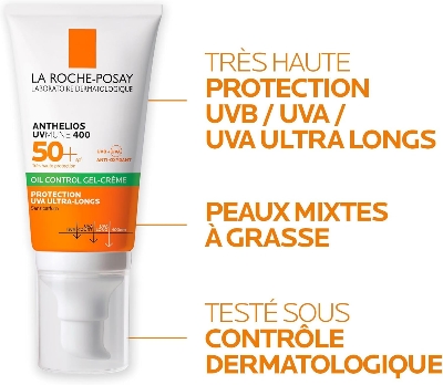 Picture of la roche-posay anthelios gel cream fragrance free anti-shine spf50+ 50ml