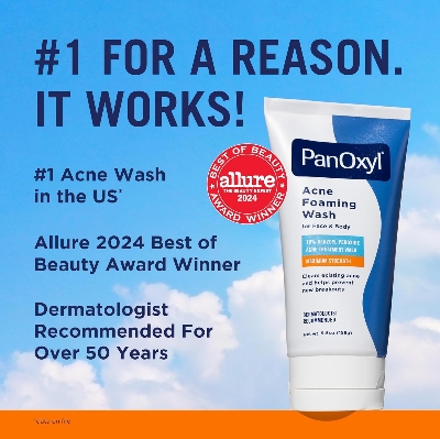 Picture of PanOxyl Acne Foaming Wash Benzoyl Peroxide 10% Maximum Strength Antimicrobial,