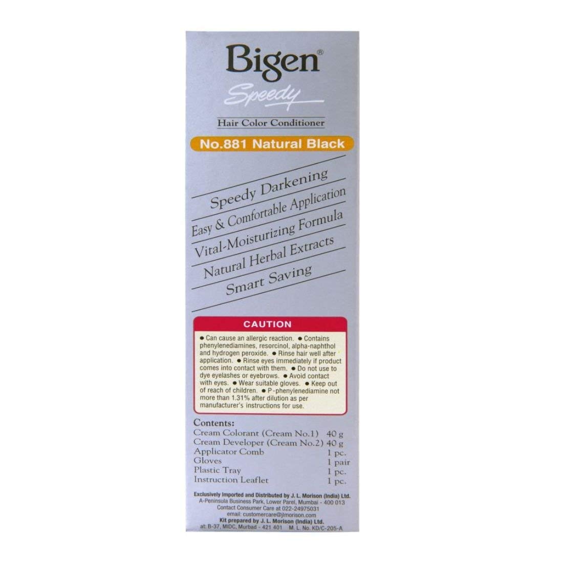 Picture of Bigen Speedy Hair Color, Natural Black 881 (40g + 40g) made in japan