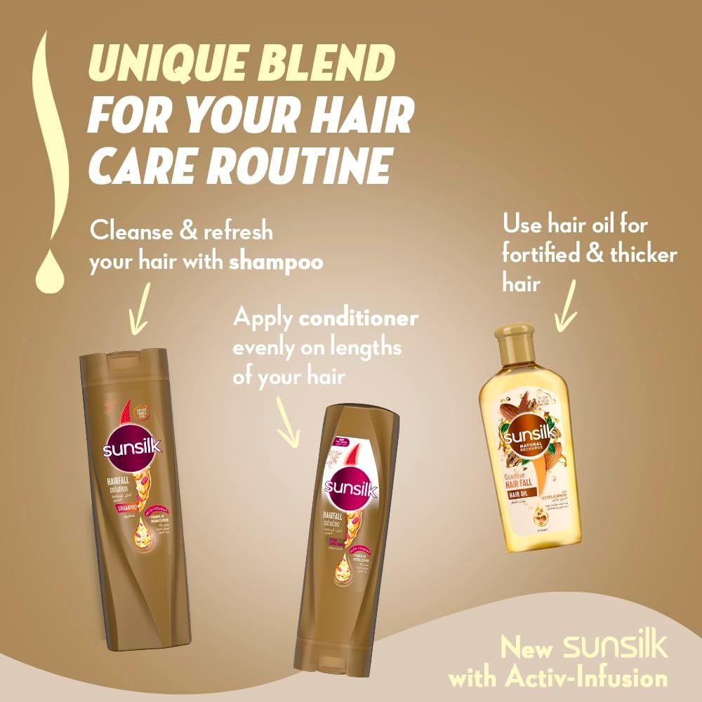 Picture of SUNSILK Shampoo, hair care for Dry Damaged Hair, Hairfall Solution, with Soya Vitamin Complex & Castor Oil, 700ml