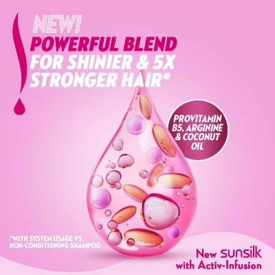 Picture of SUNSILK Shampoo, Hair Care For Weak & Dull Hair, Strength & Shine With Provitamin B5, Argenine & Coconut Oil 700ml,