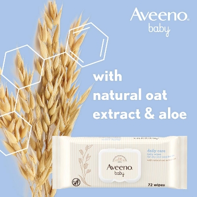 Picture of AVEENO Baby Daily Care Wipes - Cleanse Gently and Efficiently - Baby Wipes - Baby Essentials - 72 Wipes,