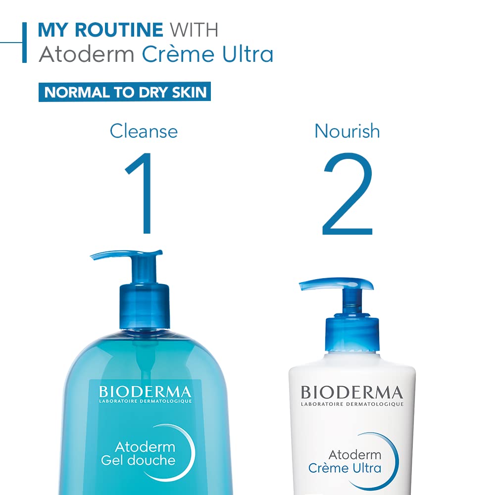 Picture of Bioderma - Atoderm - Hydrating Shower Gel - Moisturizing Face and Body Cleanser - Body Wash for Normal to Dry Sensitive Skin