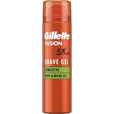 Picture of Gillette Fusion 5X Action Sensitive Men's Shaving Gel With Almond Oil 200ml
