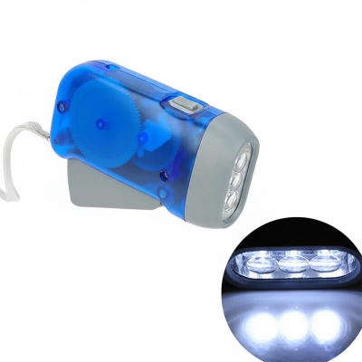 Picture of Dynamo Hand Pressure 3 LED Torch Light Battery less Crank Torch Flash Light Automatic No Charging No Rechargable Hand Pressing Power Flashlightt( Yellow )